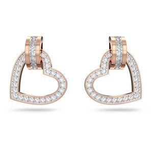 Swarovski Rose Gold Diamond Heart Earrings